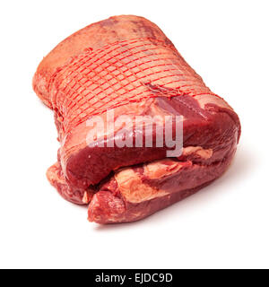 La viande de poitrine de boeuf cru isolé sur un fond blanc studio. Banque D'Images