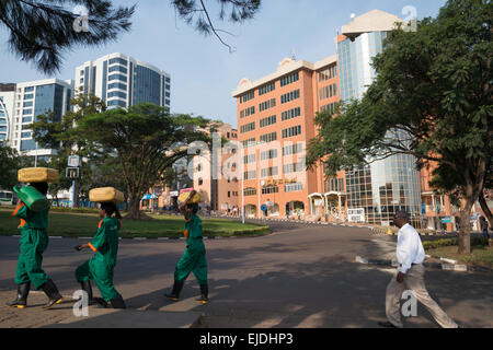 Le centre-ville de Kigali. La place de l' ind'ependence. Le Rwanda Banque D'Images