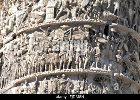 Colonne de Marc-aurèle, Rome. Détail. Banque D'Images