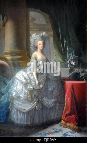 La Reine Marie Antoinette en robe de cour Banque D'Images