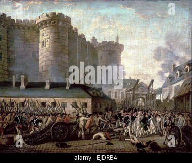 Prise de la Bastille et l'arrestation du gouverneur de Launay Bernard-René, 14 juillet 1789. Banque D'Images