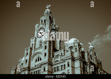 Image aux couleurs du Liver Building. Banque D'Images