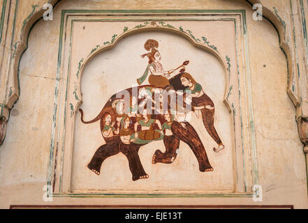 Galtaji hindou Hanuman Temple près de Jaipur, Rajasthan, Inde Banque D'Images