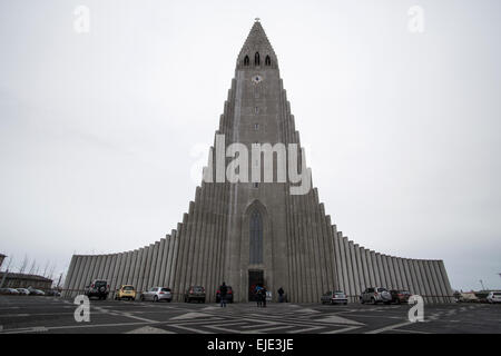 La Cathédrale Hallgrimskirkja Reykjavik Islande Banque D'Images