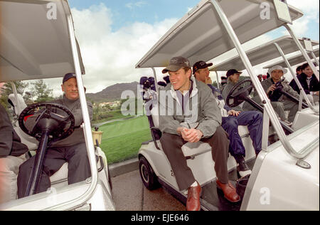 Thousand Oaks, CA - 29 février : matt damon à la Classique de golf de Pete Sampras à Thousand Oaks, Californie le 29 février 2000. Banque D'Images