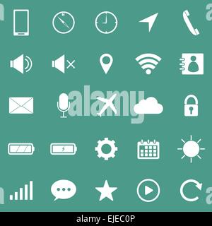 Icônes du téléphone mobile sur fond vert, vecteur d'actions Illustration de Vecteur