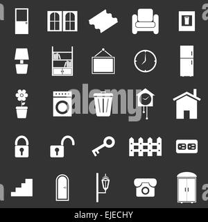 Les icônes de la chambre sur fond noir, stock vector Illustration de Vecteur