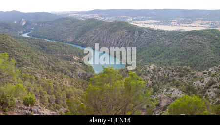 Marsh paysages spectaculaires de barrages et les forêts de La Alcarria, Guadalajara, Espagne Banque D'Images