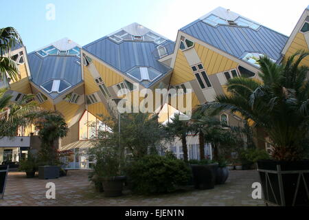 Kubuswoningen maisons cubiques ou à partir des années 1970 à Rotterdam, Pays-Bas, conçu par l'architecte néerlandais Piet Blom Banque D'Images