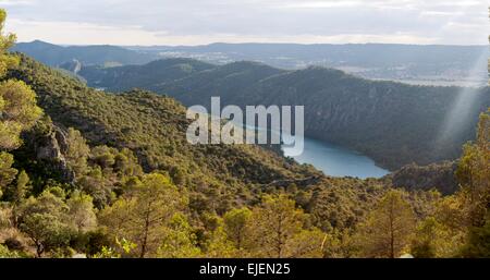 Marsh paysages spectaculaires de barrages et les forêts de La Alcarria, Guadalajara, Espagne Banque D'Images