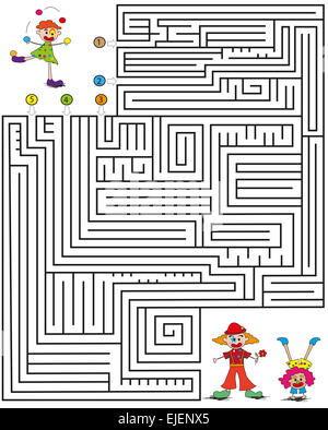 Illustration du labyrinthe, jeu pour les enfants Banque D'Images