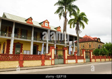 Architecture colonial français, à Kourou, Guyane Française Banque D'Images