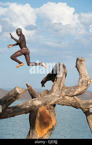 Le Lac Baringo. La Vallée du Rift. Au Kenya. Banque D'Images