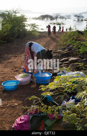 Le Lac Baringo. La Vallée du Rift. Au Kenya. Banque D'Images