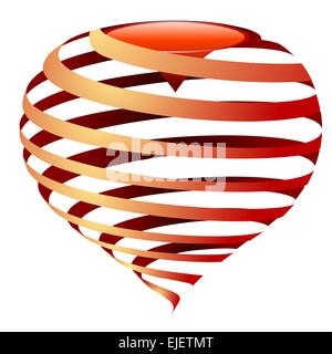 Abstract vector illustration de la coeur à rayures Illustration de Vecteur