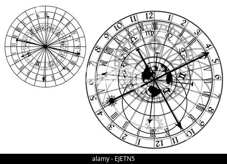 Horloge astronomique de vecteur Illustration de Vecteur