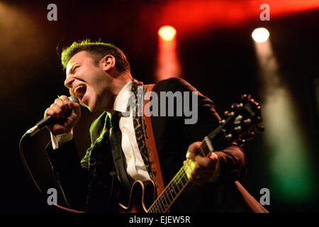 BARCELONA - 15 MAI : Eli Paperboy Reed, chanteur et auteur-compositeur, effectue à l'étape de Barts. Banque D'Images