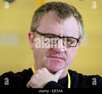 Prague, République tchèque. Mar 23, 2015. Producteur Britannique Mike Downey assiste à une conférence de presse au cours de la Festival International du Film Febiofest à Prague, République tchèque, le 23 mars 2015. © Michal Dolezal/CTK Photo/Alamy Live News Banque D'Images