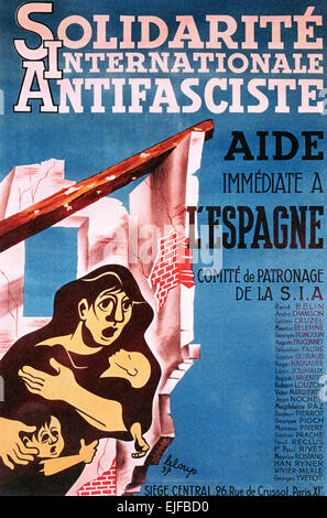 Guerre civile espagnole, l'une des centaines d'anti-facist affiches produites au cours de la 1938-1939 conflit Banque D'Images