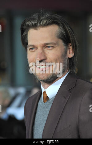 LOS ANGELES, CA - le 10 avril 2013 : Nikolaj Coster-Waldau lors de la première américaine de son nouveau film 'Oblivion' au Kodak Theater, Hollywood. Banque D'Images