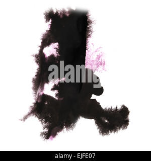 Abstract light rose, noir peint à la main à l'aquarelle en arrière-plan Banque D'Images