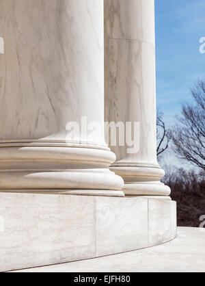 WASHINGTON, DC, USA - Jefferson Memorial, colonnes ioniques Banque D'Images