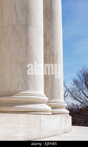 WASHINGTON, DC, USA - Jefferson Memorial, colonnes ioniques Banque D'Images