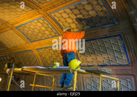 Réparation du tunnel dans NYC Brooklyn Prospect Park Banque D'Images