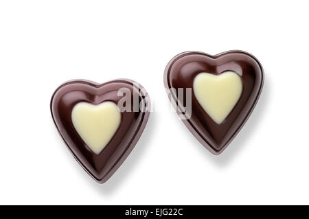 Bonbons au chocolat en forme de coeur libre Banque D'Images