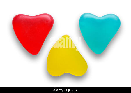 Bonbons colorés en forme de coeur libre Banque D'Images