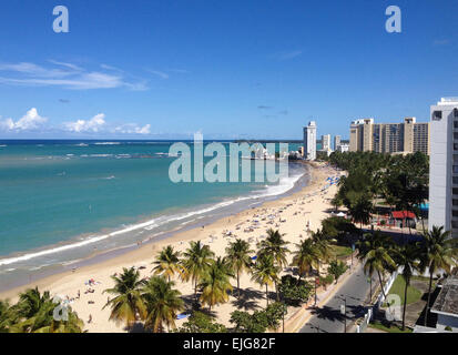 La vue depuis le San Juan Water and Beach Club Hotel Banque D'Images