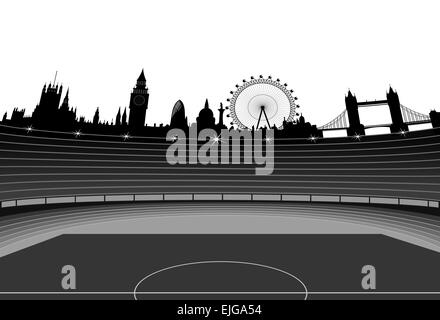 Stade Vector et toits de Londres Illustration de Vecteur