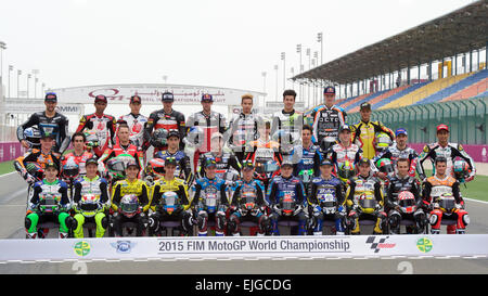 Motogp Riders Pose For A Group Photo Before The Start Of The Free Practice Session Of The Motogp World Championship At The Losail International Circuit In Doha March 17 11 Top Row