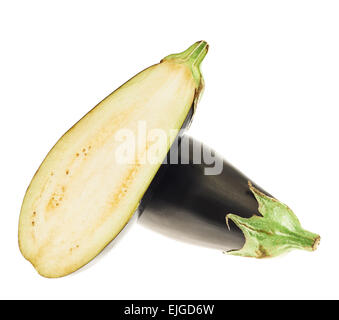 Les moitiés de l'Aubergine L'un sur l'autre Banque D'Images