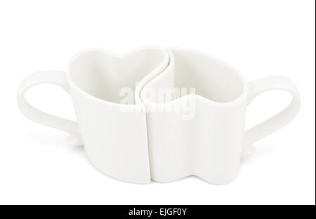 Deux tasses en forme de coeur Banque D'Images