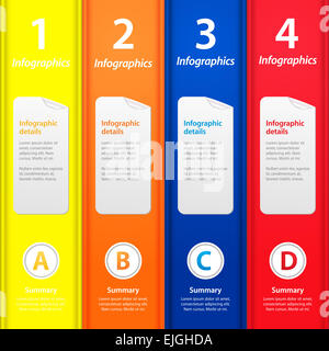 L'infographie avec des dossiers de couleur et un exemple de texte Banque D'Images