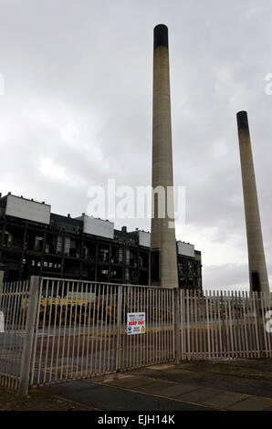 En partie démonté le Cockenzie (les centrales au charbon), près d'Édimbourg, Écosse. Banque D'Images