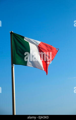 Drapeau Italien Italie Ligurie Riviera Europe Mer Ligurienne Banque D'Images