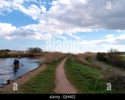 Chemin de halage du canal d'Exeter, et piste cyclable, Devon, UK Banque D'Images