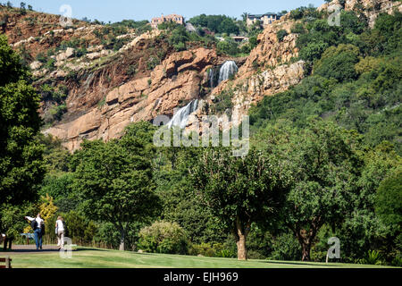 Johannesburg Afrique du Sud,Roodepoort,Walter Sisulu National Botanical Garden,Witwatersrand,Muldersdrif se Loop,Roodekrans,cascade,falaise,rivière,SAfri1 Banque D'Images