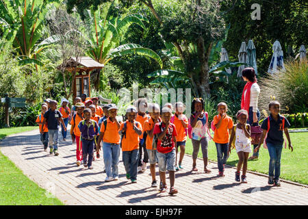 Johannesburg Afrique du Sud,Roodepoort,Walter Sisulu National Botanical Garden,Witwatersrand,enseignant,Noir garçon garçons enfants filles,femme Banque D'Images