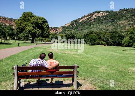 Johannesburg Afrique du Sud,Roodepoort,Walter Sisulu National Botanical Garden,Witwatersrand,Muldersdrif se Loop,Roodekrans,cascade,falaise,rivière,rocailleux Banque D'Images