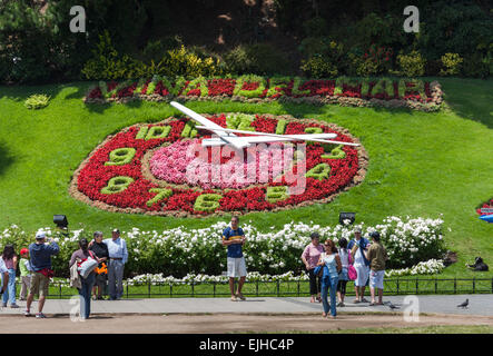 L'horloge de fleurs à Vina del Mar, Chili Banque D'Images