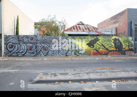 Graffiti - Adolph Street, East Richmond, Melbourne, Victoria, Australie. Image prise le 22 mars 2015. Banque D'Images