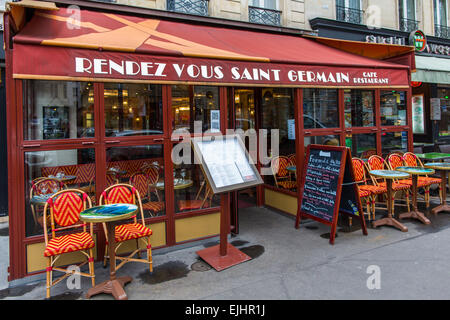 Le café-restaurant en plein air, le Rendez-Vous, Saint Germain à Paris, France Banque D'Images