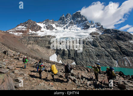 Trekking dans le Cerro Castillo réserve nationale. Région Aysén. La Patagonie. Chili Banque D'Images