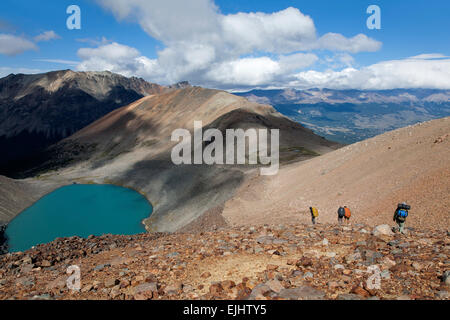 Trekking dans le Cerro Castillo réserve nationale. Région Aysén. La Patagonie. Chili Banque D'Images