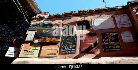 Indications pour l'hébergement de Riad à Marrakech souk Banque D'Images