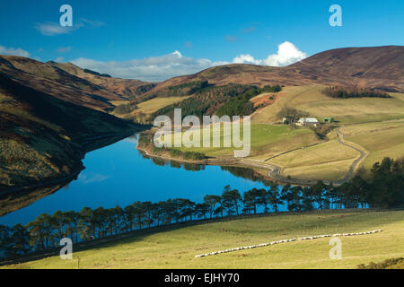 Réservoir de Glencorse des pistes de Castlelaw, le Parc Régional Pentland Hills, Lothian Banque D'Images