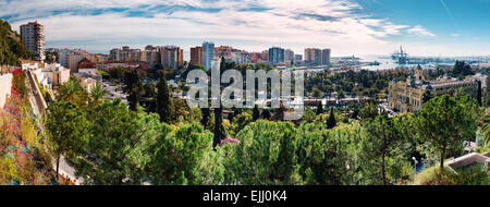 Panorama de la ville de Malaga Banque D'Images